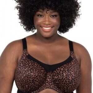 Goddess Kayla Bra Full Coverage Support Underwire Leopard Print 38J NWOT